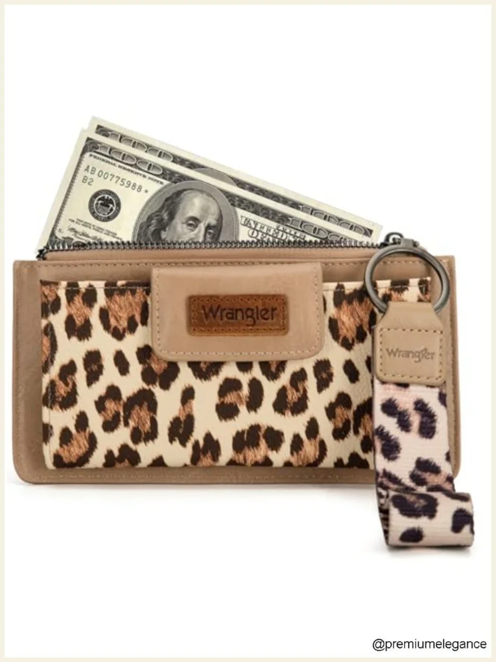 Faux Leather Wallet Wristlet with Card Slots and RFID Lining